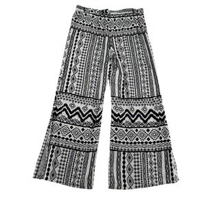 O Rageous Women's Geometric Print Wide Leg Palazzo Pants Size M Hippie 90's Y2K